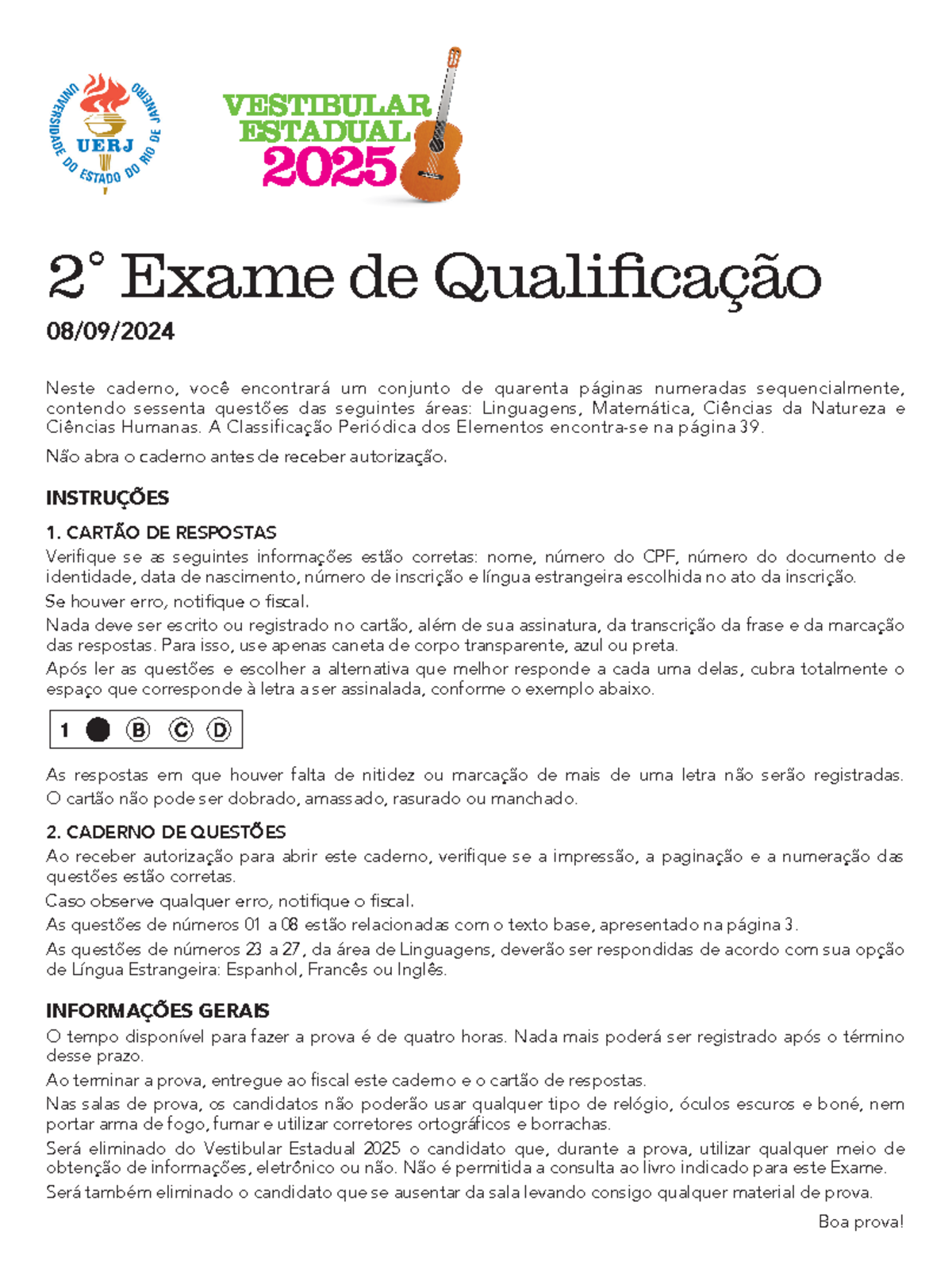 ProvaUERJ2025 prova uerj 2025 08/09/ Neste caderno, você