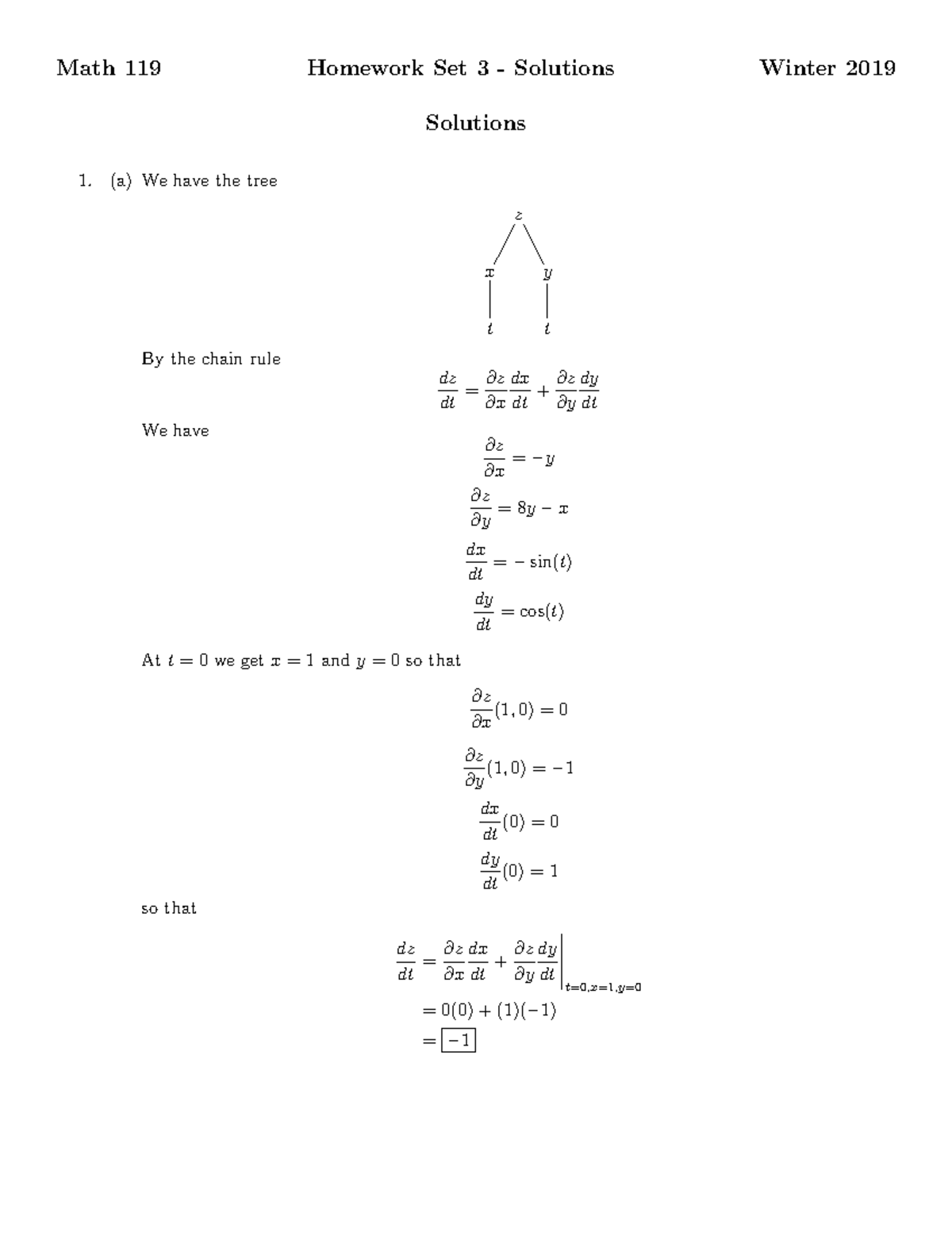 Homework 3 Solutions - Math 119 Homework Set 3 - Solutions Winter 2019 ...