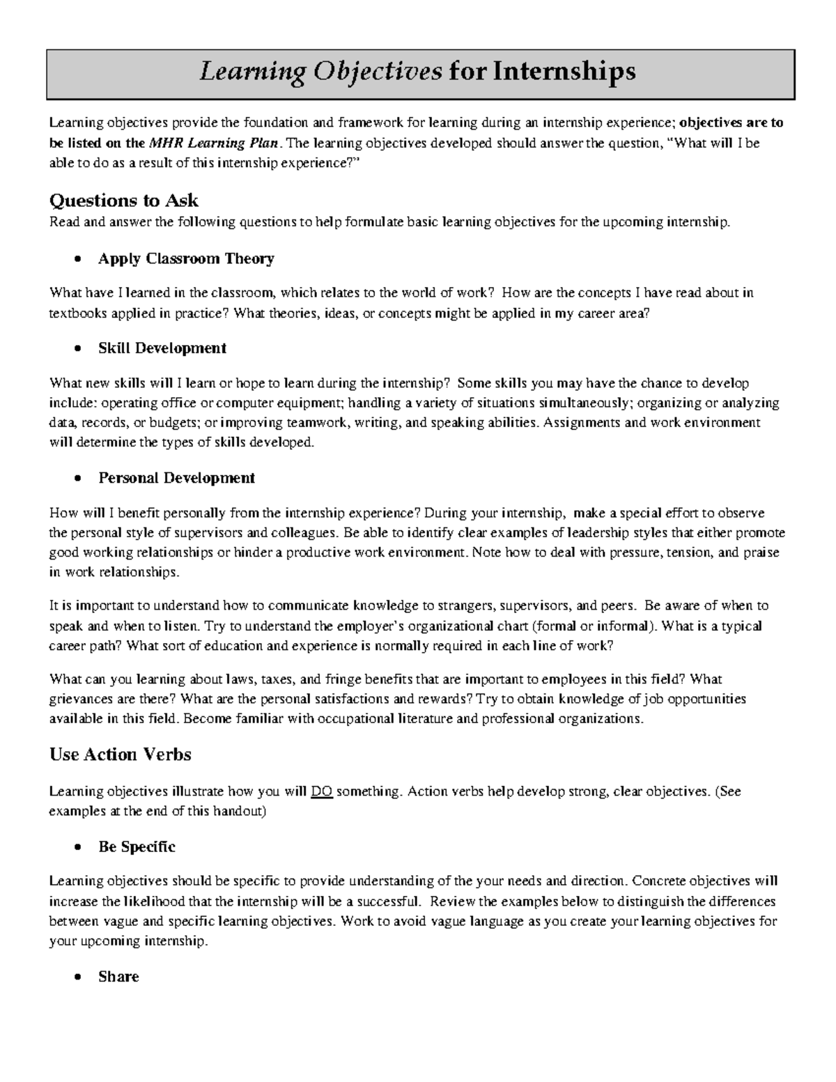 Writing learning objectives - HP8006 - NTU - Studocu