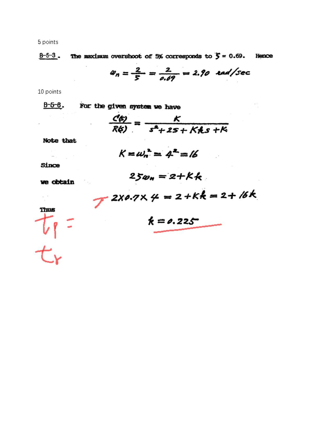 Hw1 solution - The lecture practice - 5 points . The maximum overshoot ...
