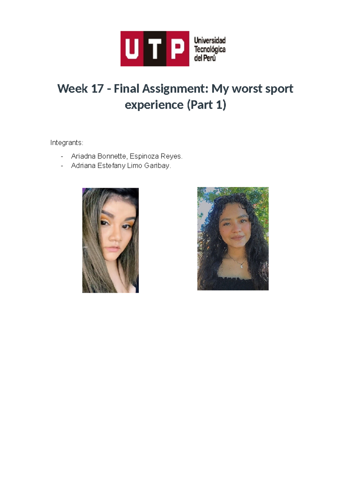 final assignment my worst sport experience