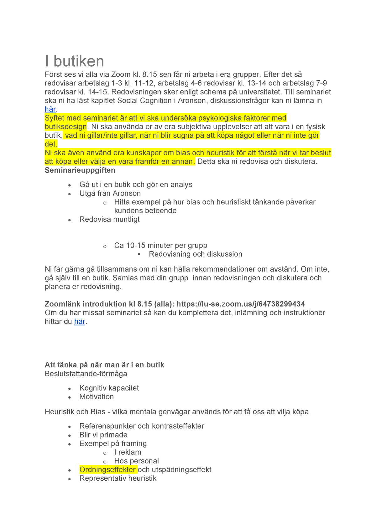 Seminarie-i-butiken Instruktion Lång Lovar Att Den är - PSYE26 - Lunds ...