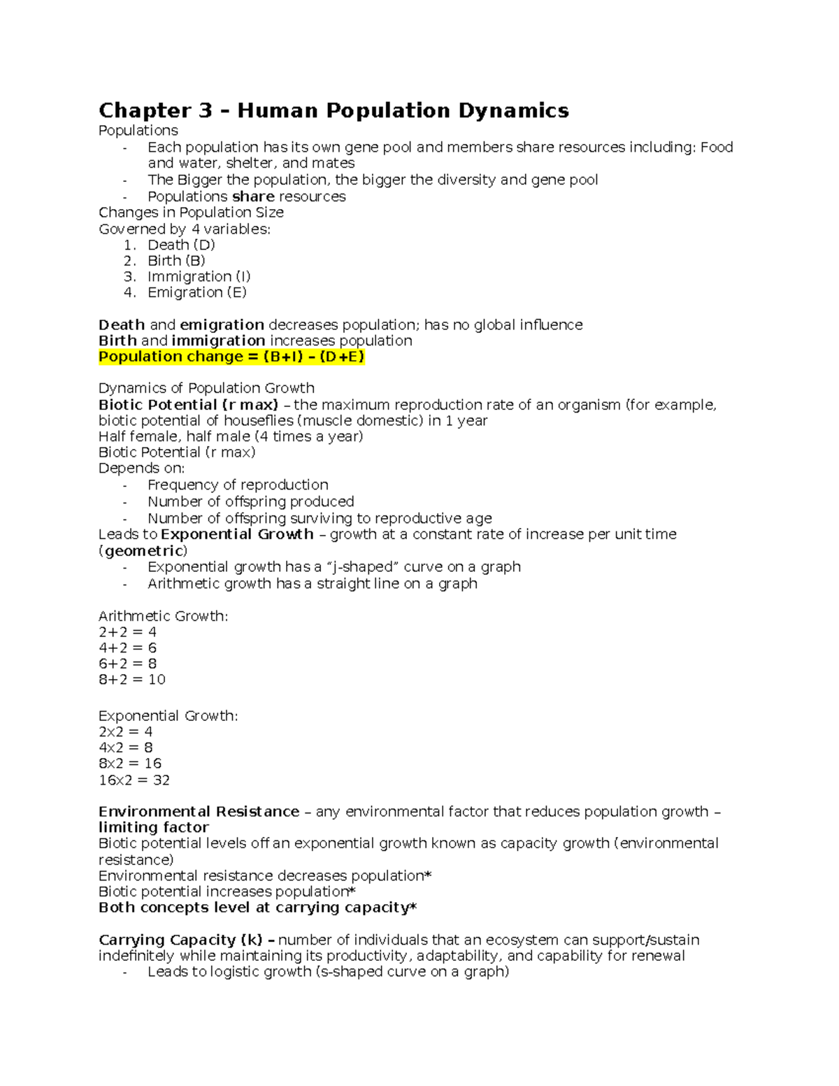 case study the human population answer key