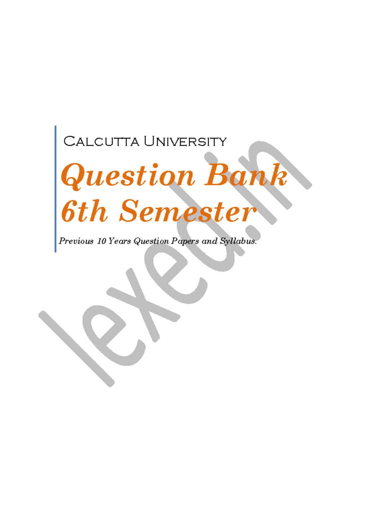 6th Sem 2012-'23 - Previous Year Question Papers - Calcutta University ...