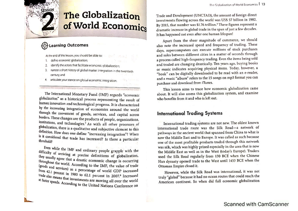 Claudio and abinales the globalization of world economics