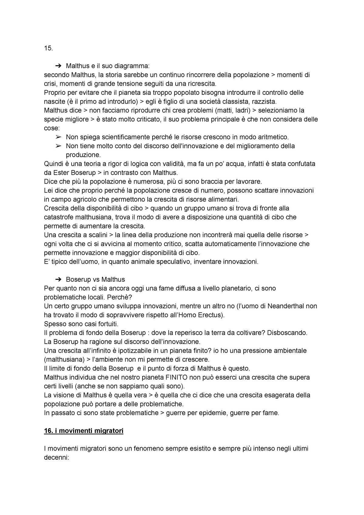 7.4.22 geografia lettere appunti università di pisa - 15. Malthus e il ...