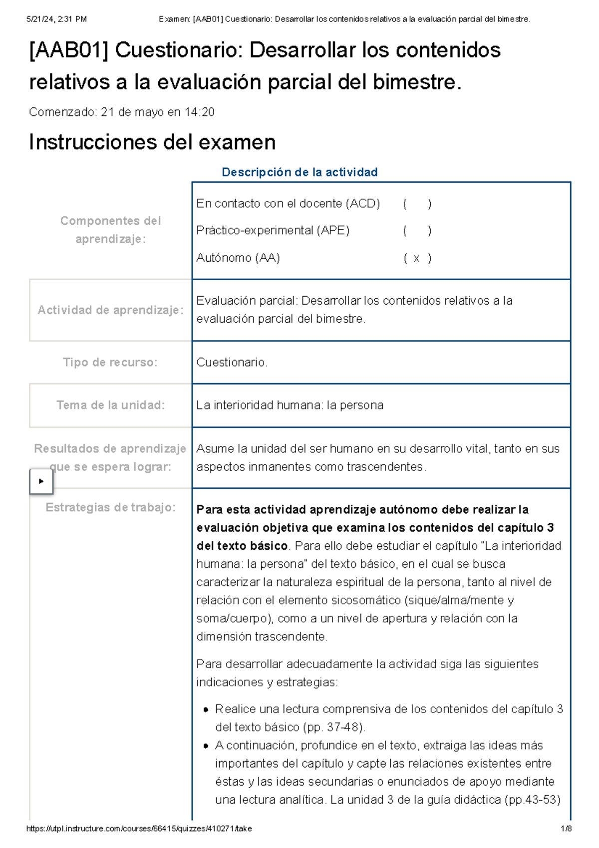 Examen [AAB01] Cuestionario Desarrollar Los Contenidos Relativos A La ...