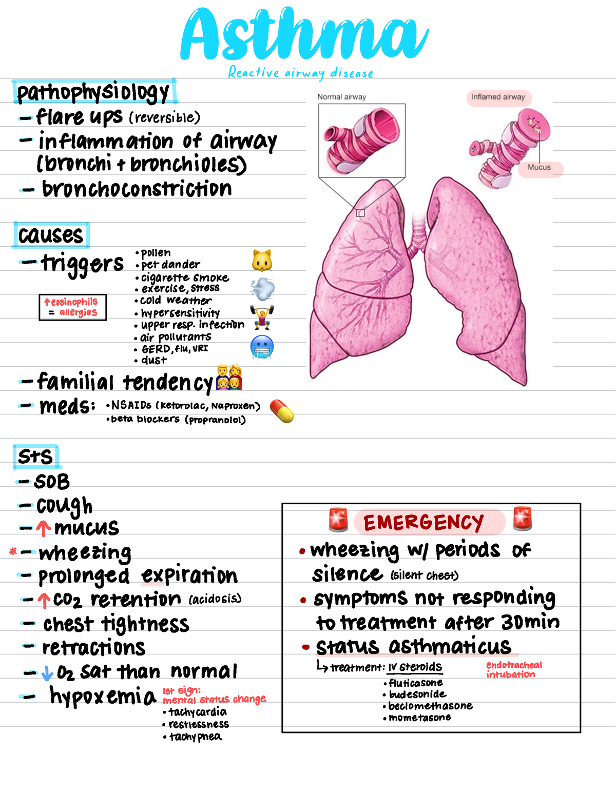 Asthma - NUR 141 - Studocu