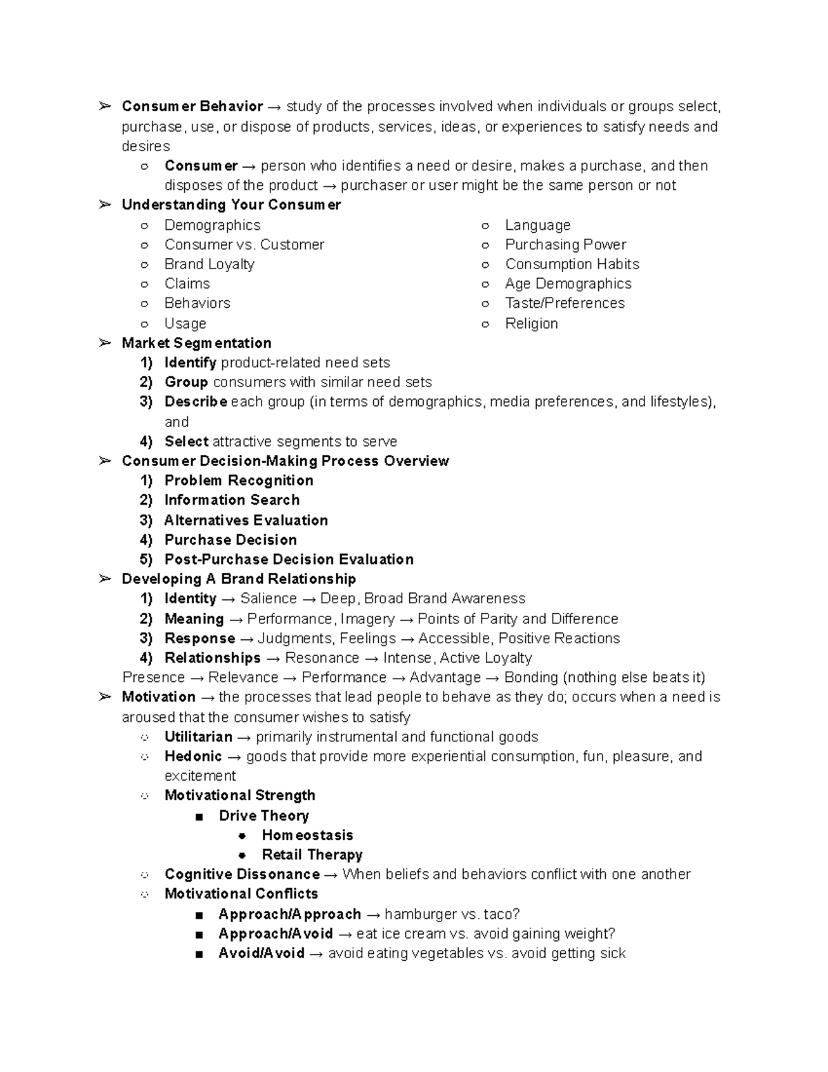 Consumer Behavior Exam Notes - Consumer Behavior → study of the ...