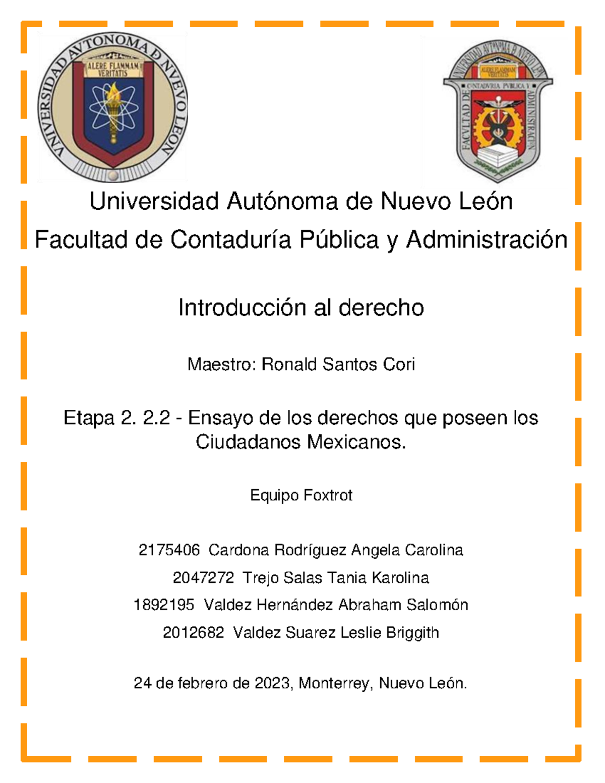 Evidencia 2 - Universidad Autónoma de Nuevo León Facultad de Contaduría ...