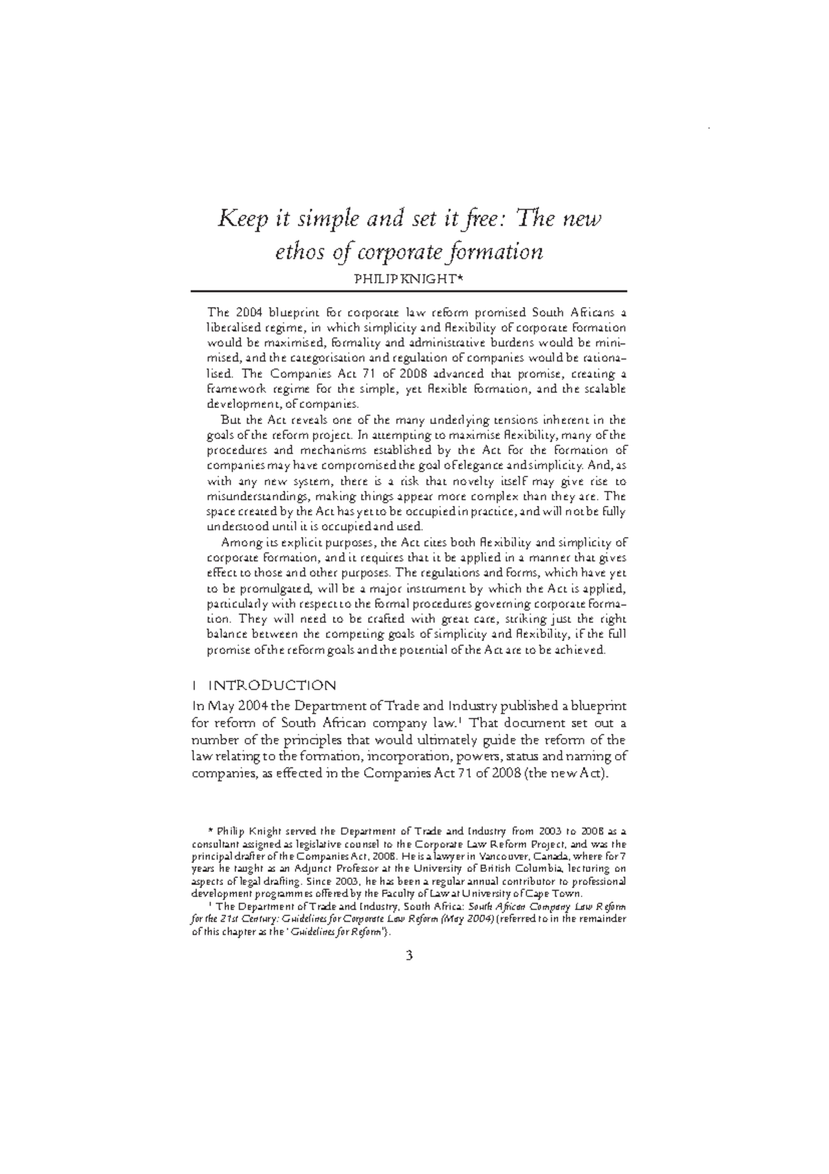 Corporate formation - law materials - Keep it simple and set it free ...