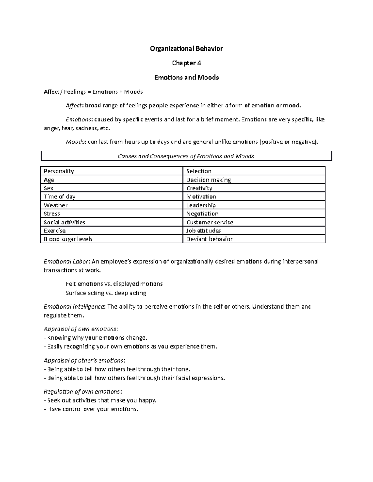 Organizational Behavior Chapter 4 - Organizational Behavior Chapter 4 ...