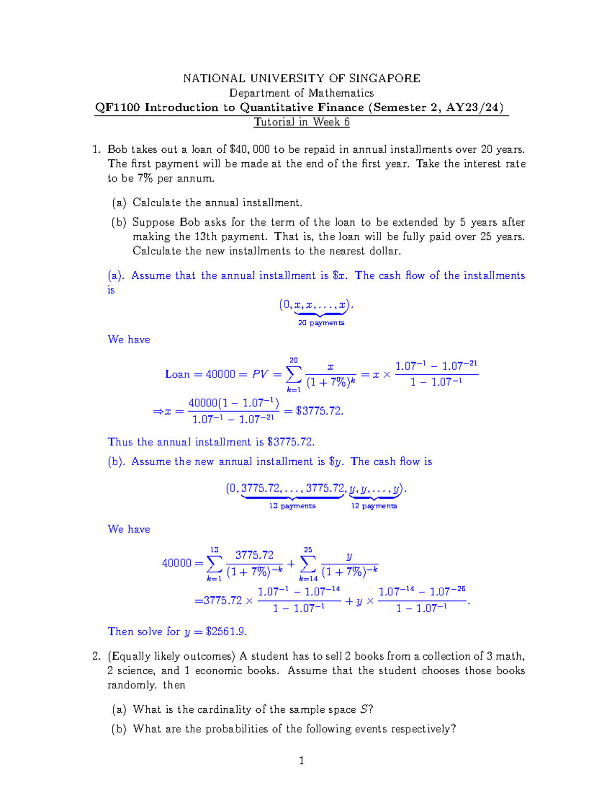 Tutorial-4-solution - Tutorial Solution - NATIONAL UNIVERSITY OF ...