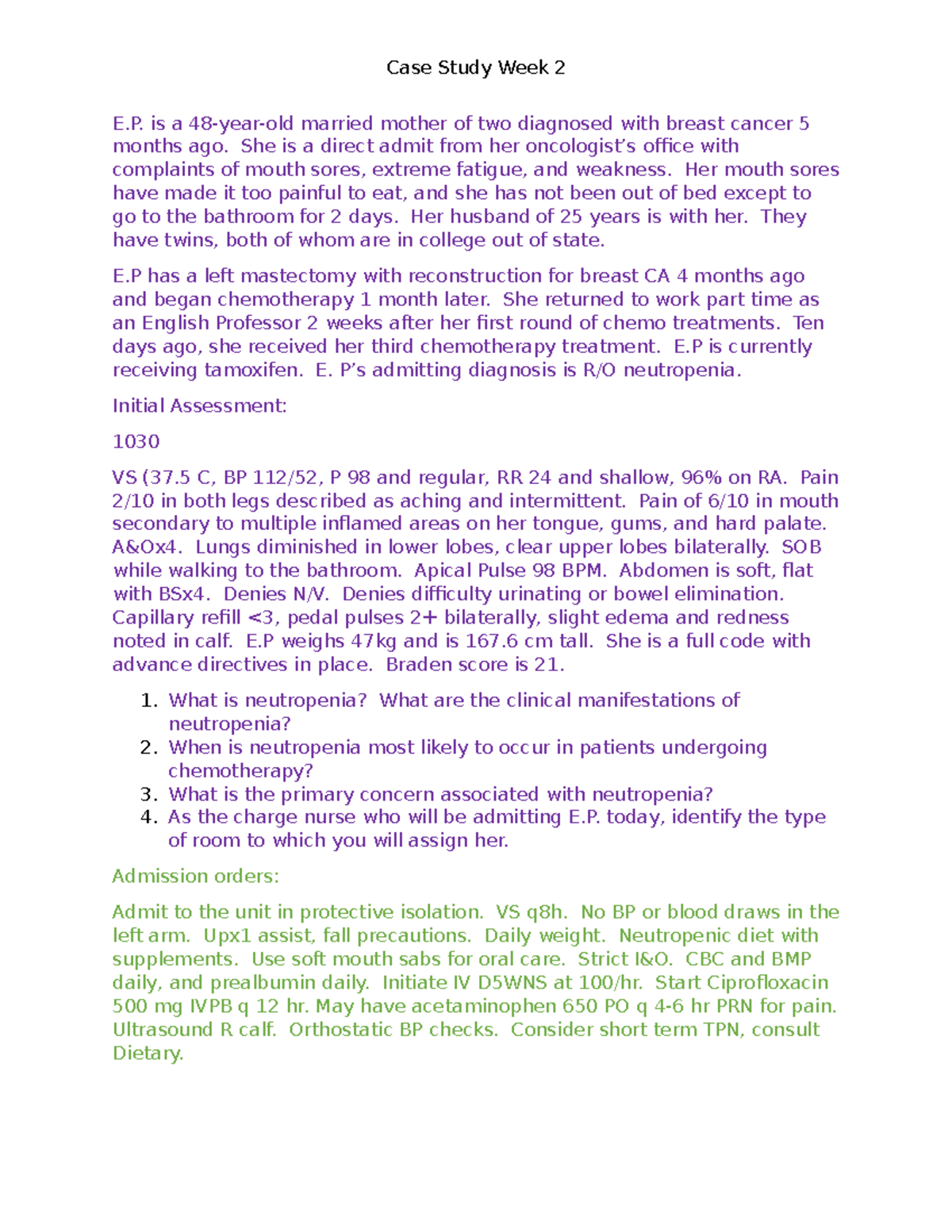 Case Study Oncology(1) (6) 3.59.01 PM Case Study Week 2 E. is a 48