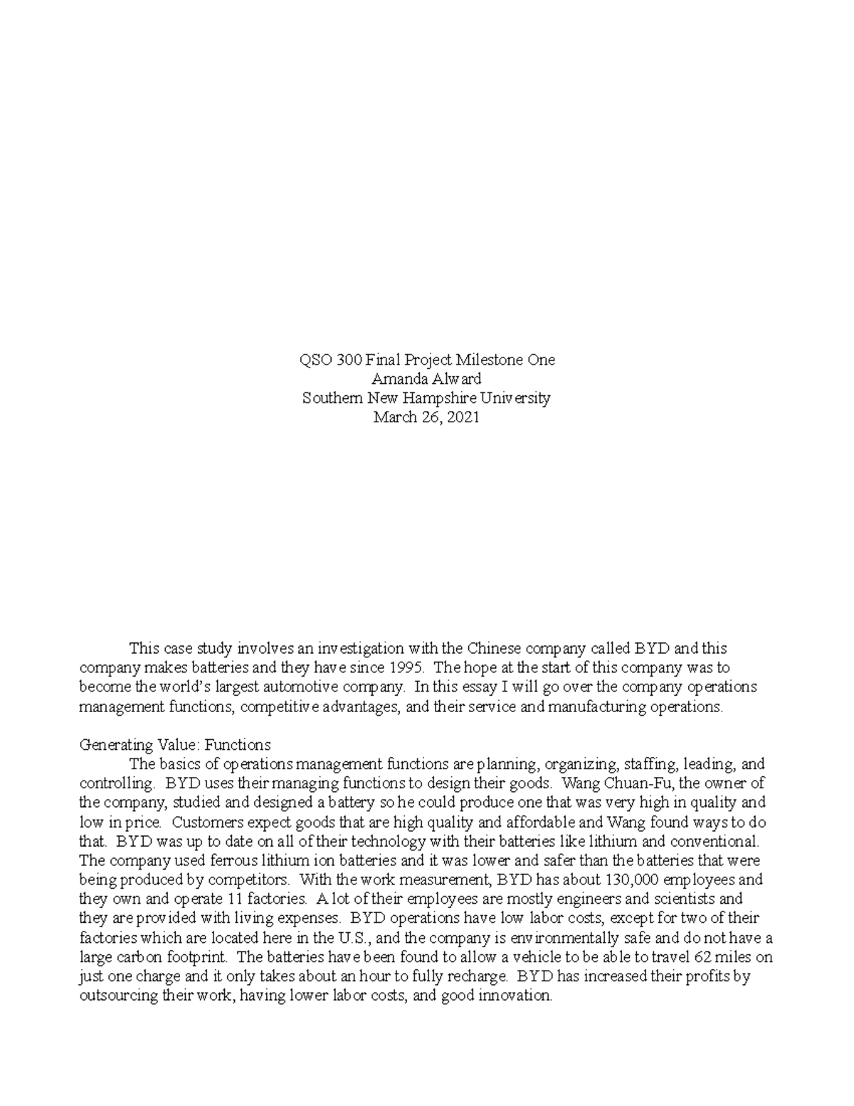 QSO 300 final proj milestone one - QSO 300 Final Project Milestone One ...