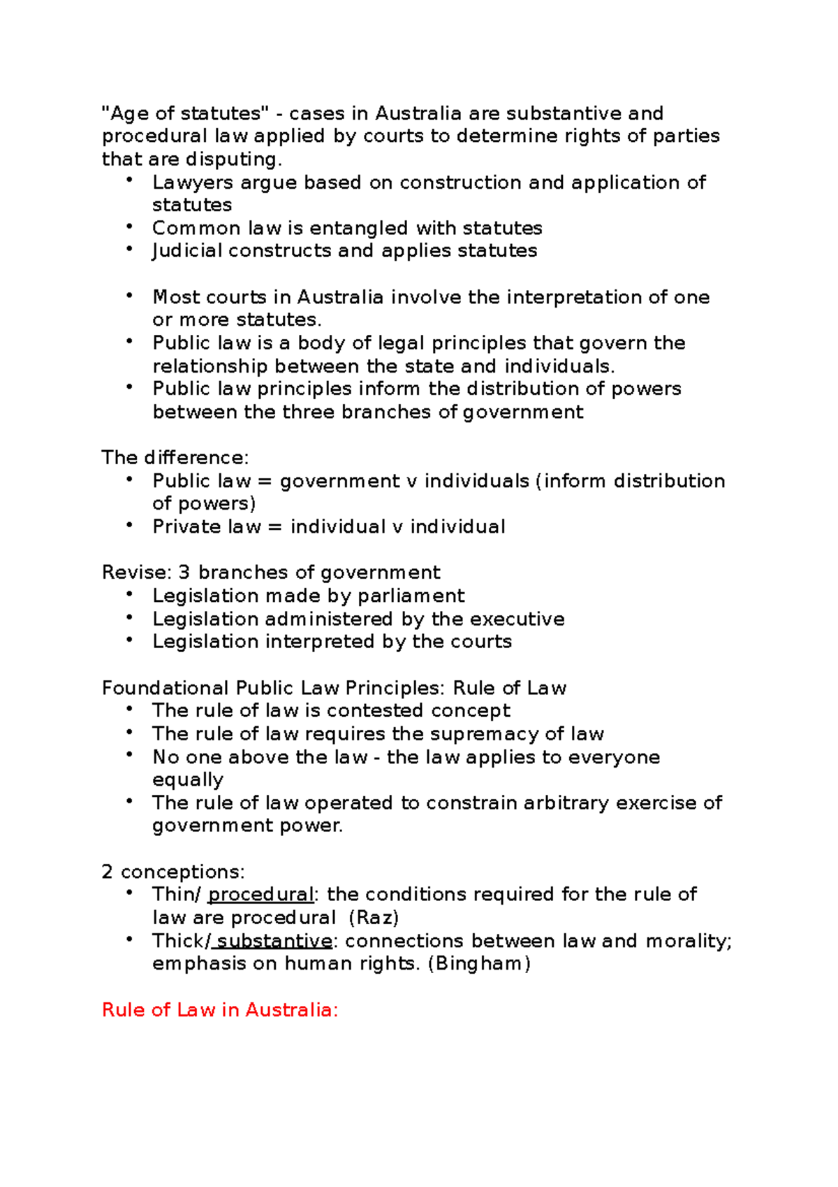 Statuotry interpretation week 1 "Age of statutes" cases in Australia are substantive Studocu