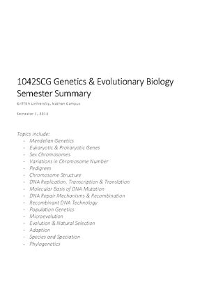 Genetics And Evolutionary Biology Revision Questions Modules 1-2 ...