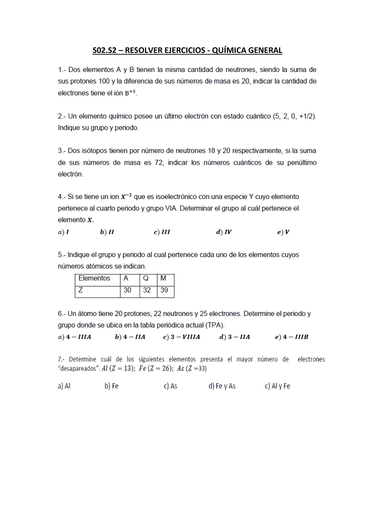 S02 s2 Resolver ejercicios lenguaje y comunicacion S02 RESOLVER EJERCICIOS QUÕMICA