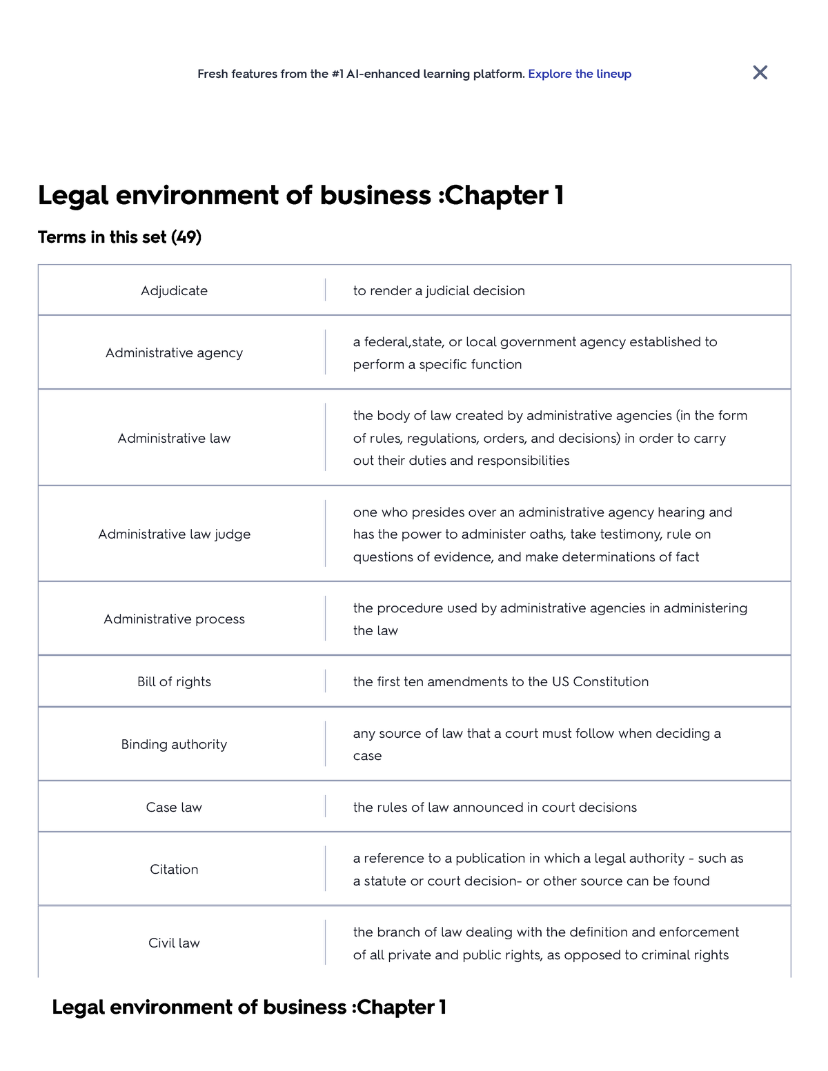 Legal environment of business Chapter 1 Flashcards Quizlet - Legal
