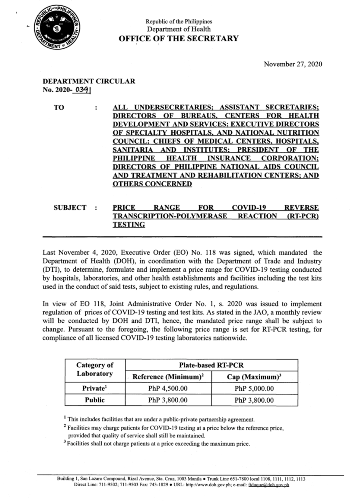 Department Circular 2020-0391 & 2021-0323 - Republicof the Philippines ...