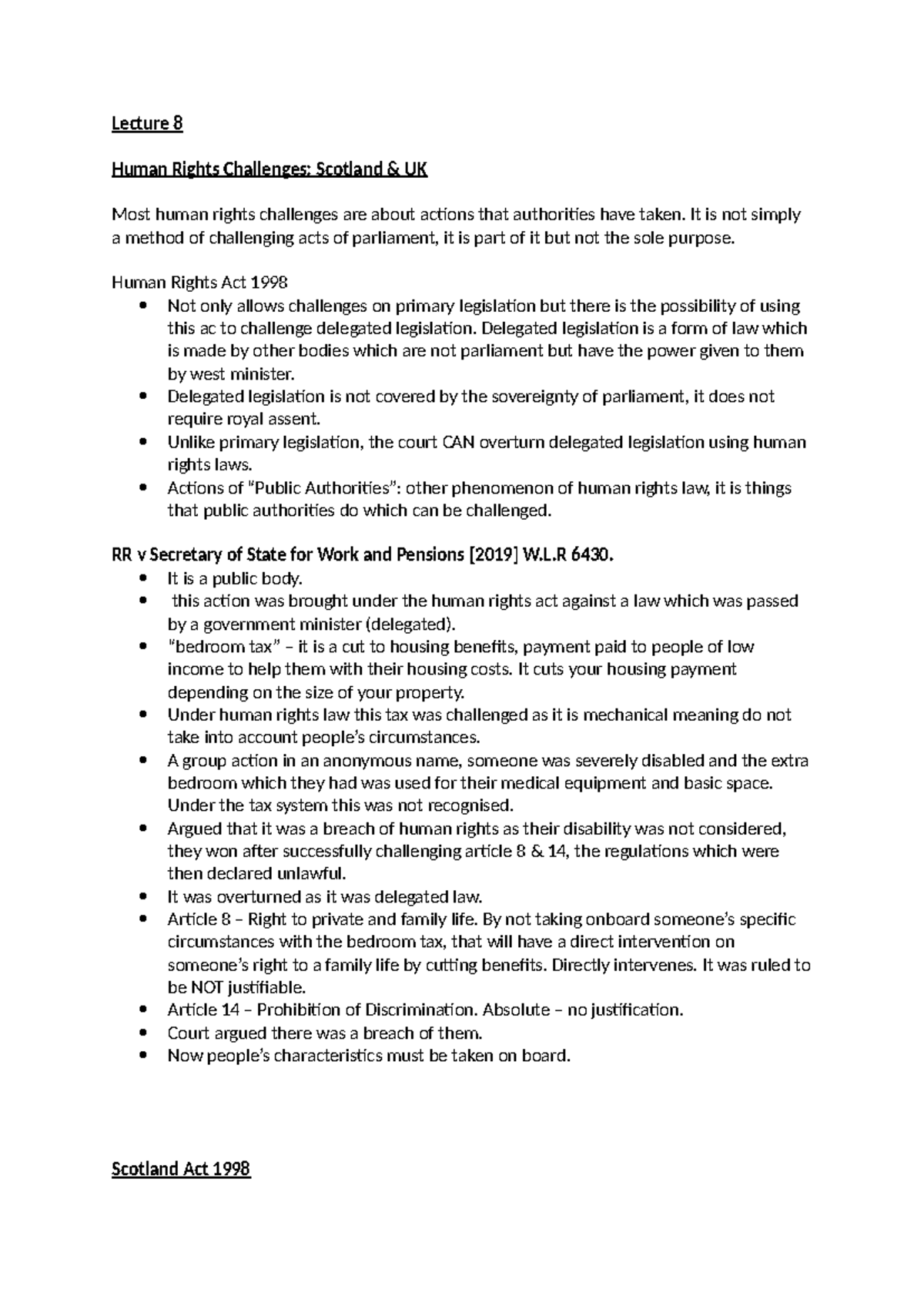 Lecture 8 - cfdssff - Lecture 8 Human Rights Challenges: Scotland & UK ...