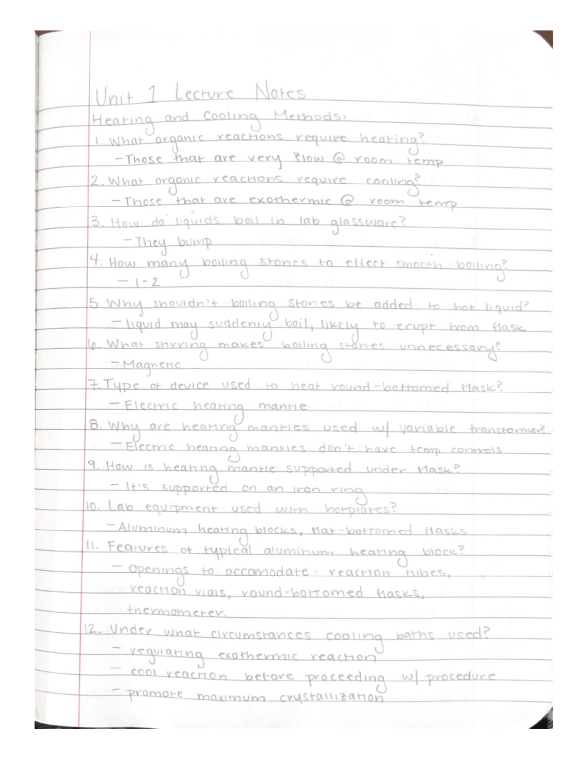 CH337 Unit 1 Lecture Notes - Unit 1 Lecture Notes Heating and cooling ...