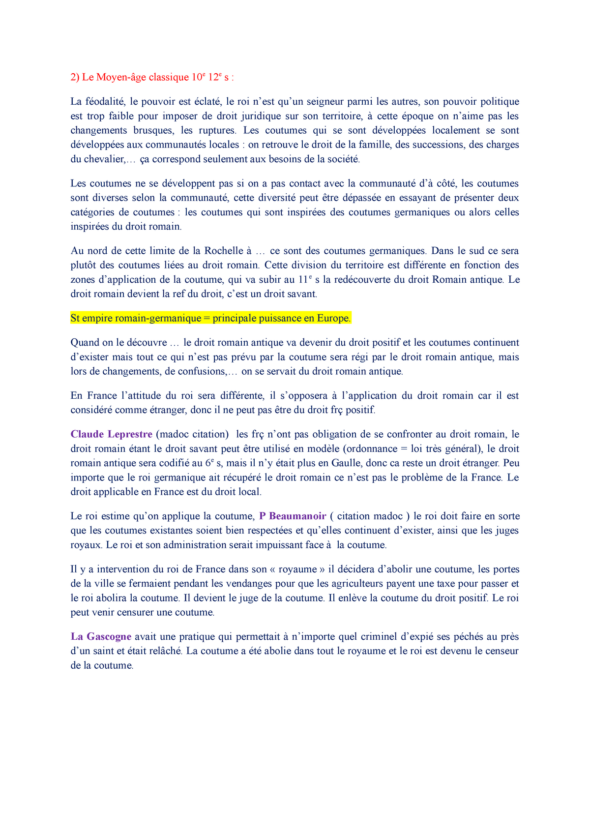 2 Le Moyen Age Classique 10e 12e S Le Moyen Ge Classique 10e 12 La Odalit Le Pouvoir Est Clat Le Roi Est Qu Un Seigneur Parmi Les Autres Son Pouvoir Politique Studocu