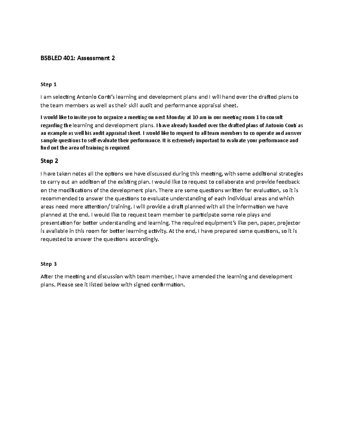 develop and use complex spreadsheets. - BSBLED 401: Assessment 2 Step 1 ...