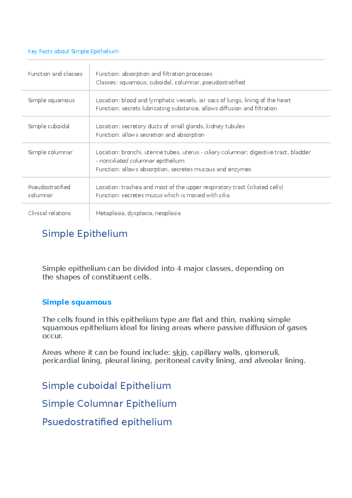 simple-epithelium-key-facts-about-simple-epithelium-function-and