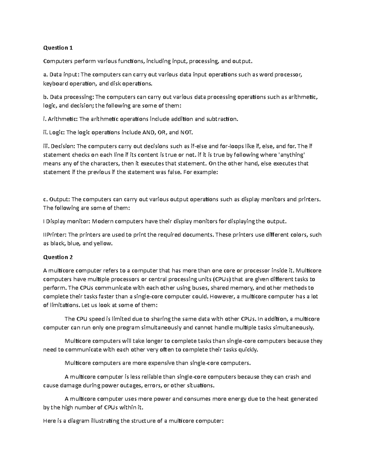 Computer - study material - Question 1 Computers perform various ...