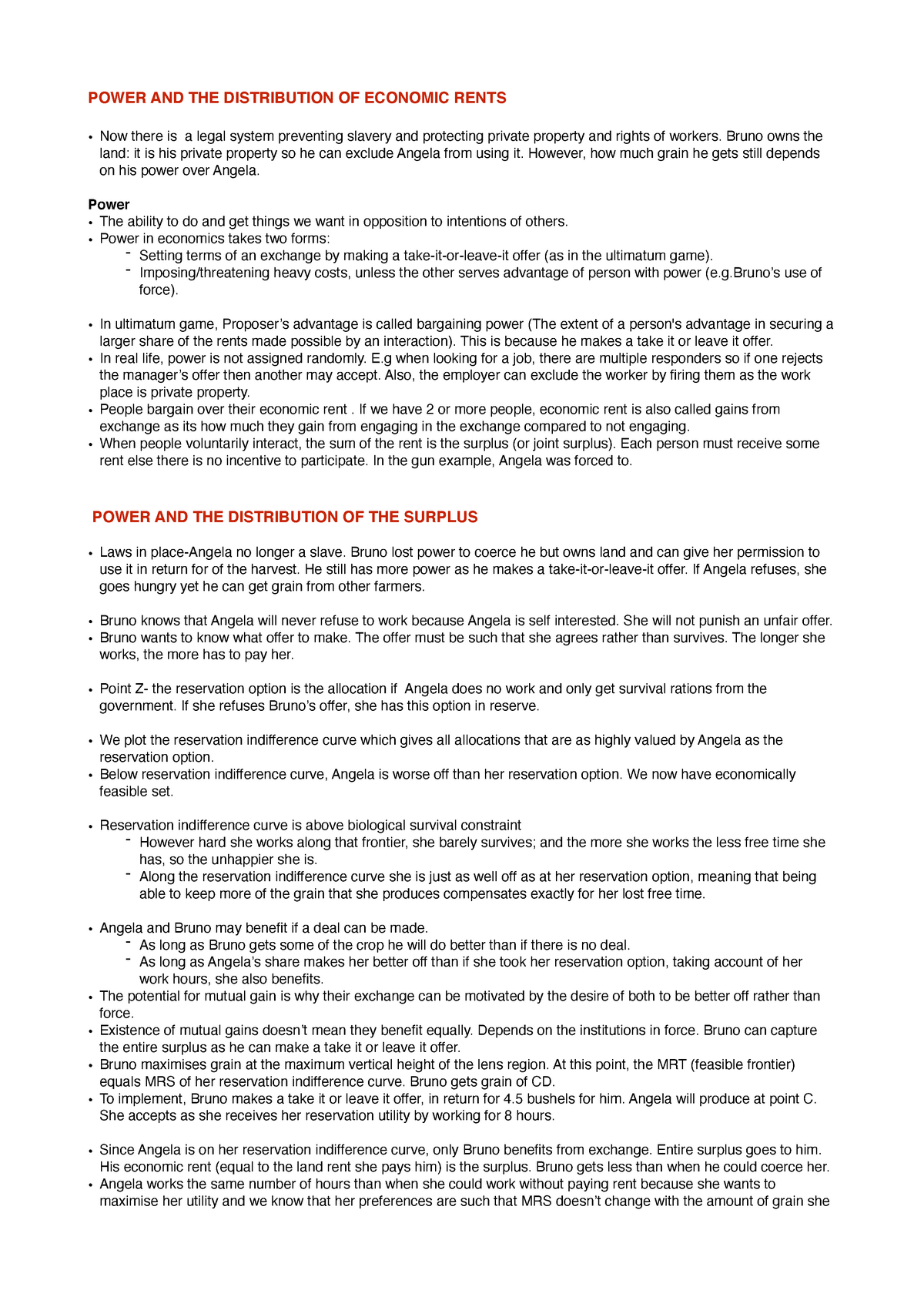 Introductory Economics Lecture 2 Notes Power And The Distribution Of Economic Rents Now There Is Studocu