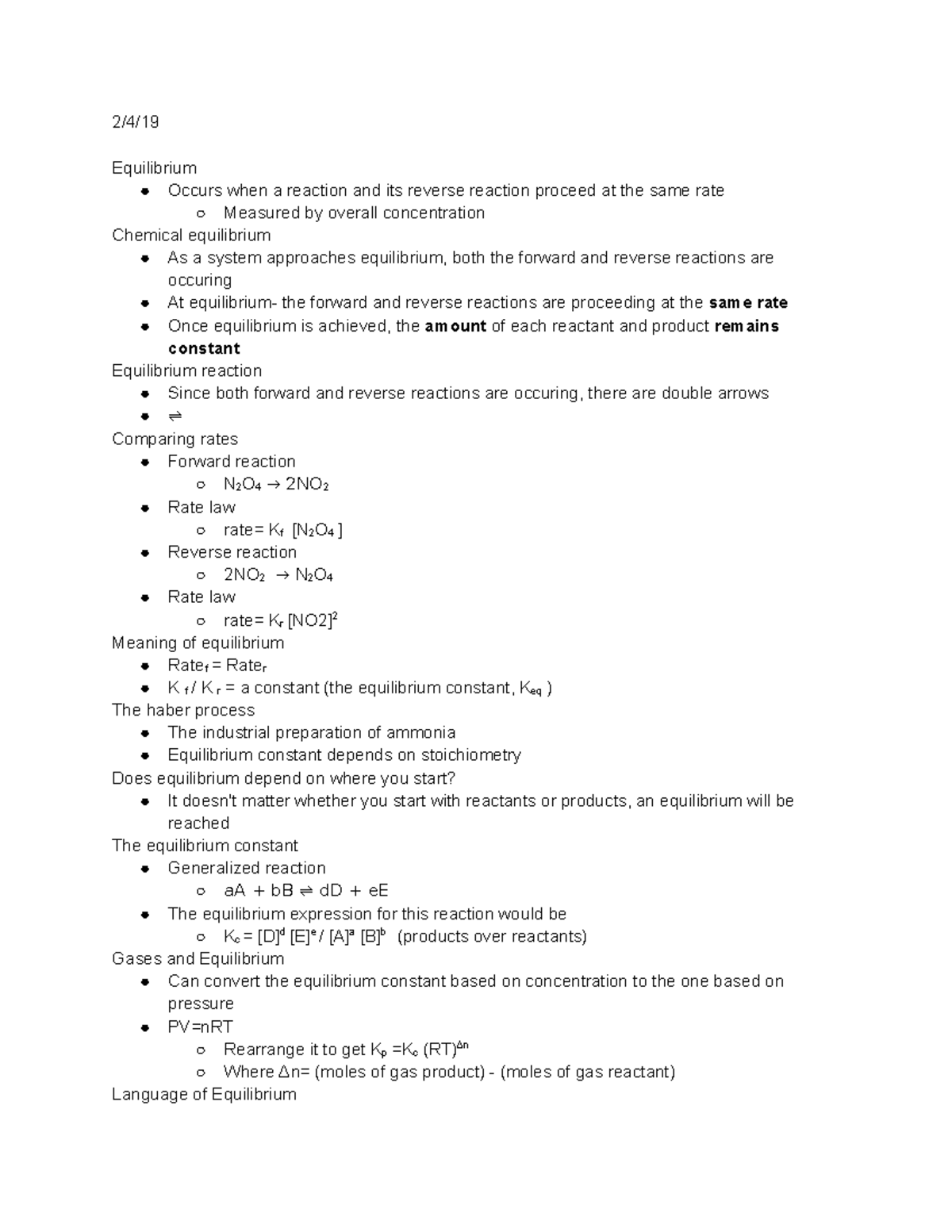 Chapter 15 Notes - General chemistry with Dr. Schwartz - 2/4 ...