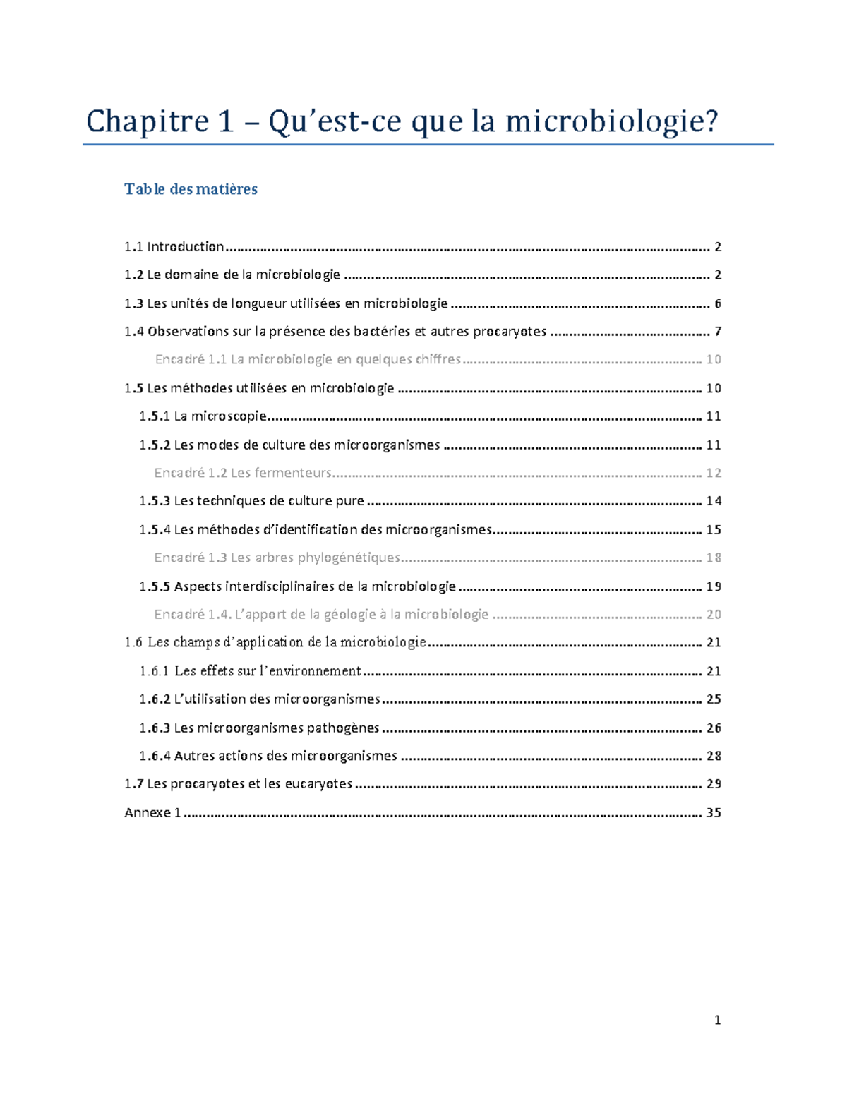 Chapitre 1 Microbiologie - Chapitre 1 – Qu’est-ce Que La Microbiologie ...