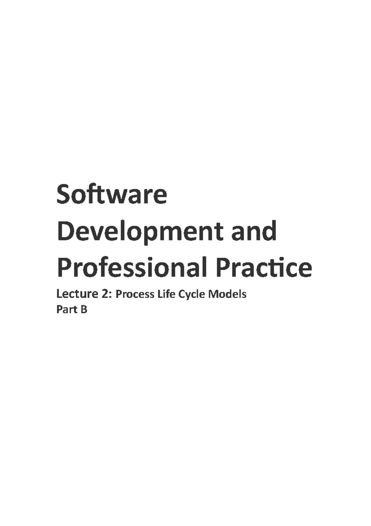 Software Development Lec 2 B - Software Development and Professional ...