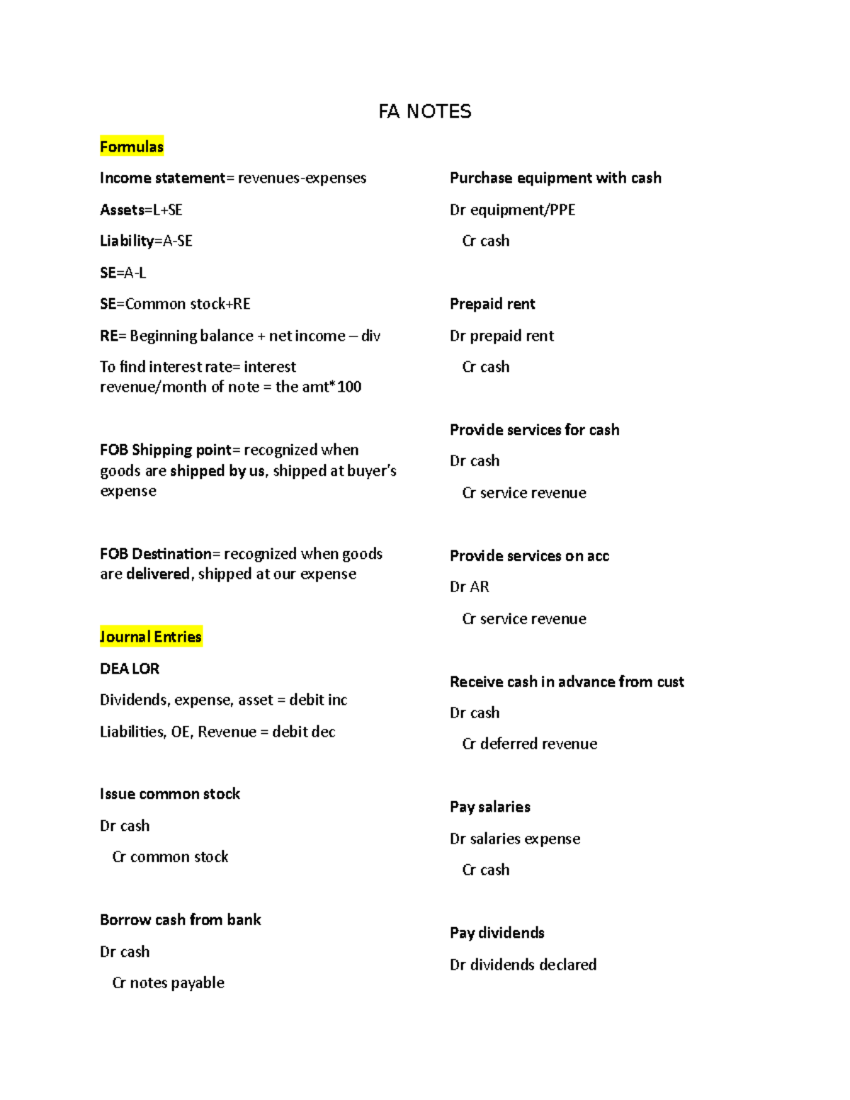 Week 1-12 Financial Accounting Notes Under Charmayne Highfield ...