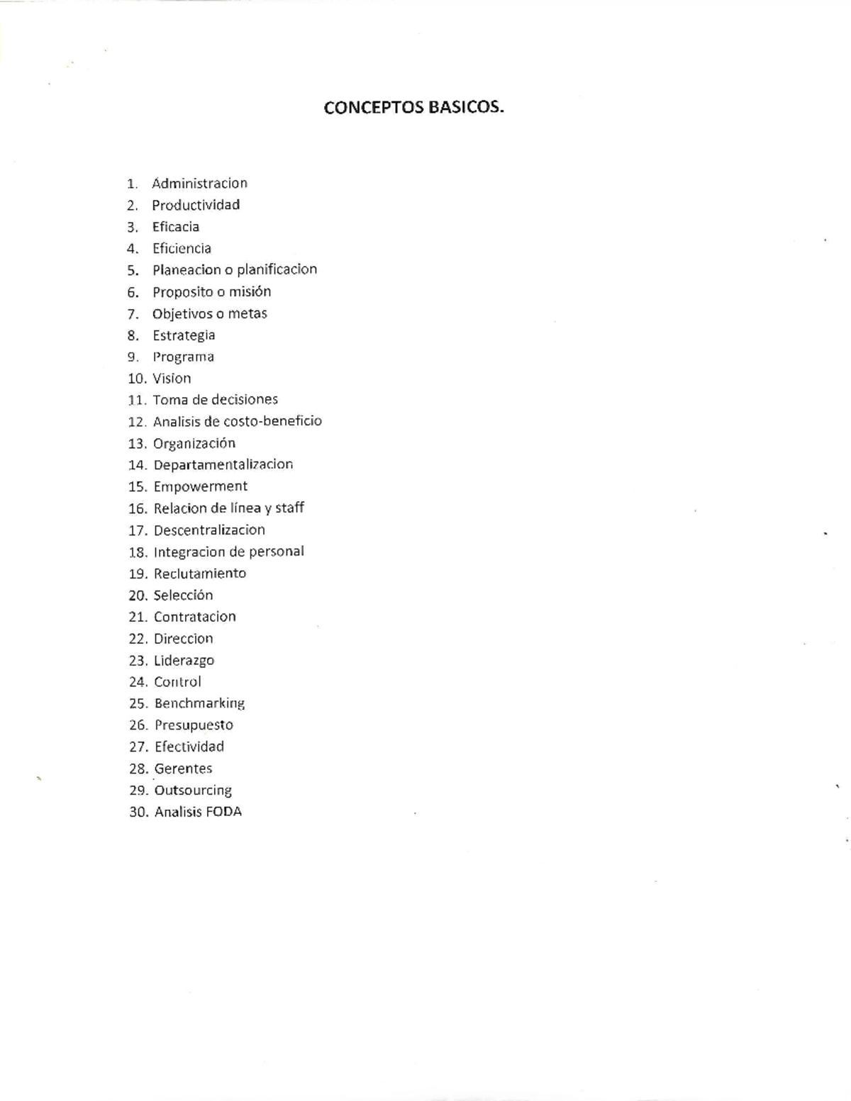 Glosario DE Conceptos Basicos EN Adminstracion - CONCEPTOS BASICOS. 1 ...