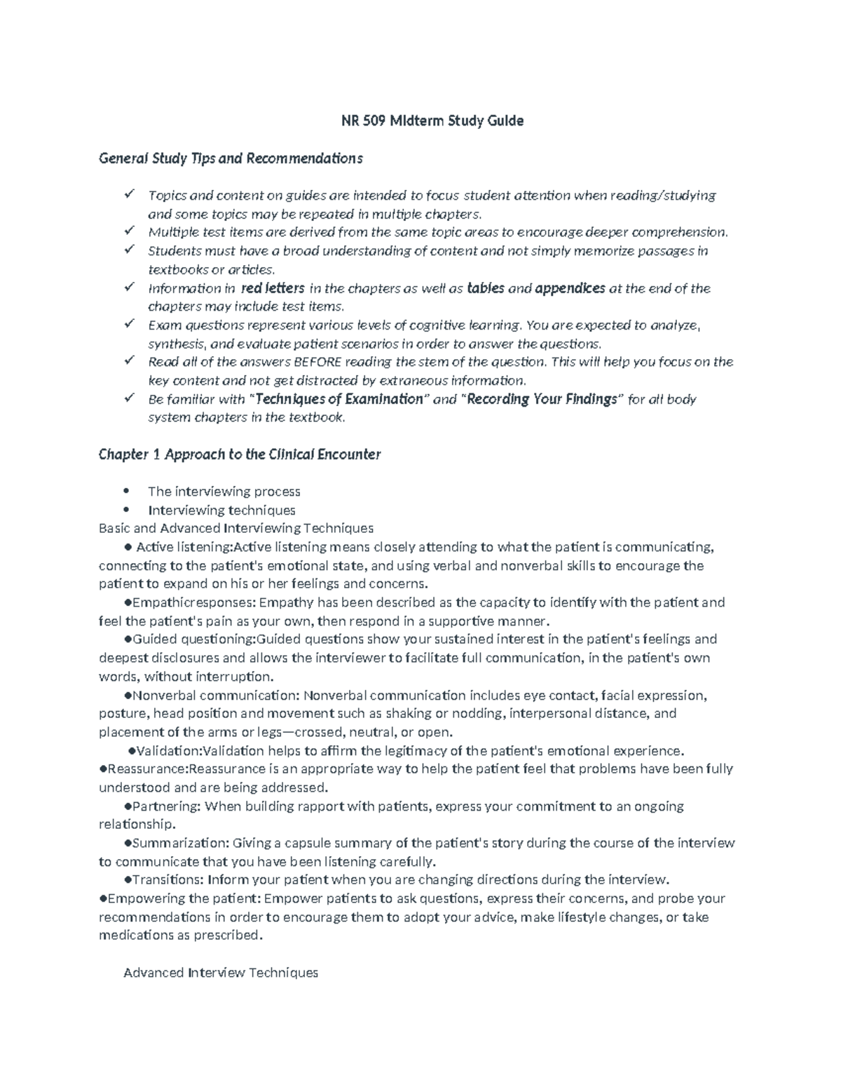 NR 509 Midterm Exam Study Guide 11 - NR 509 Midterm Study Guide General ...
