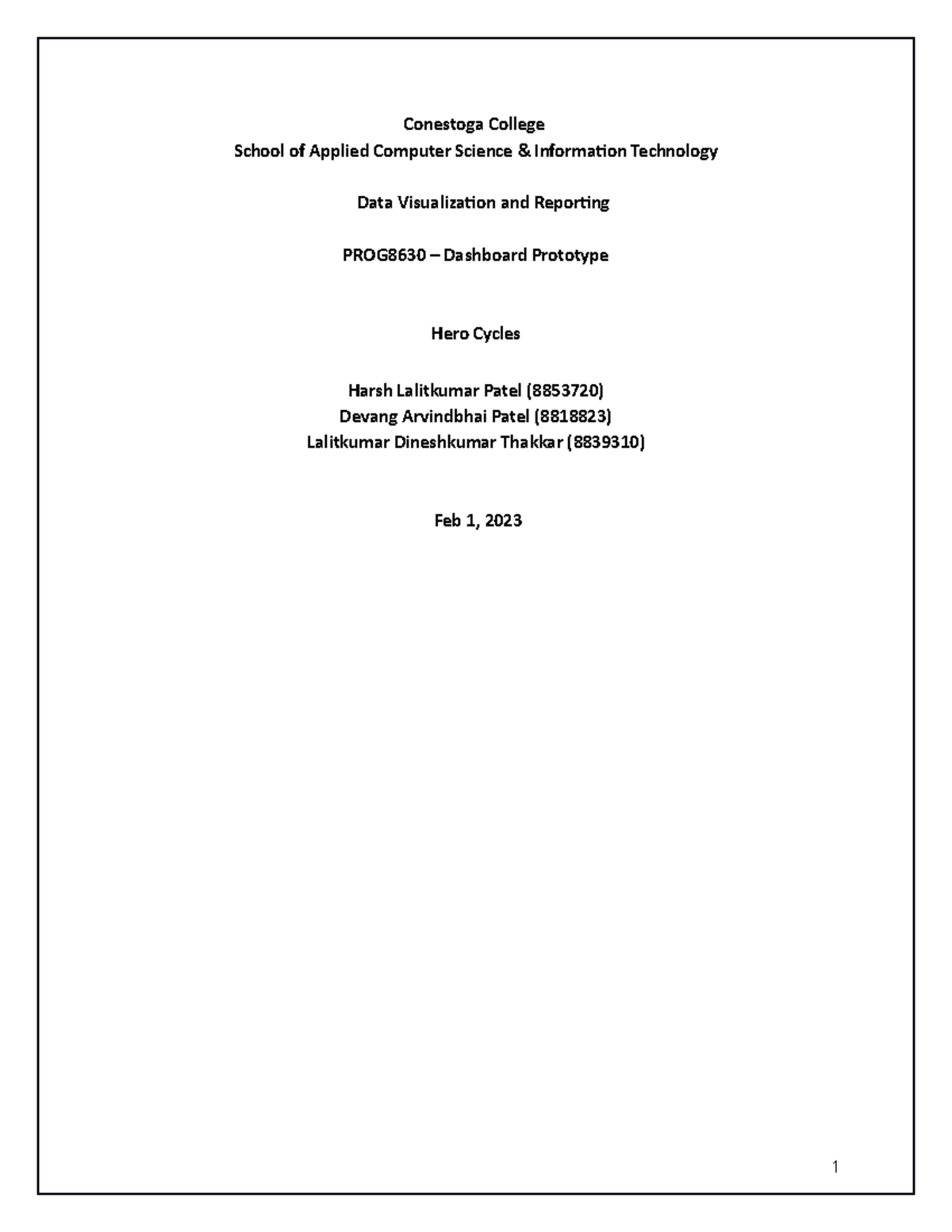 PROG8630Project Proposal Conestoga College School of Applied