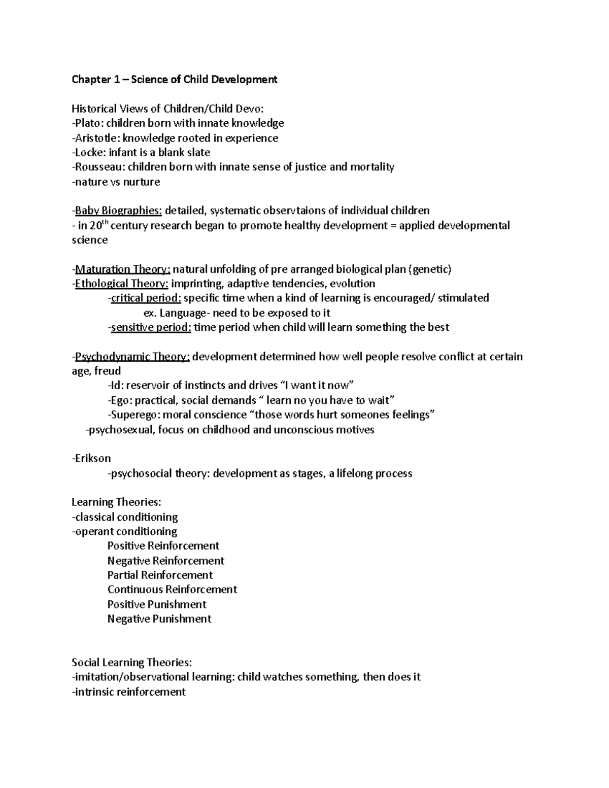 Child Devo Ch. 1-4 - In class - Chapter 1 – Science of Child ...