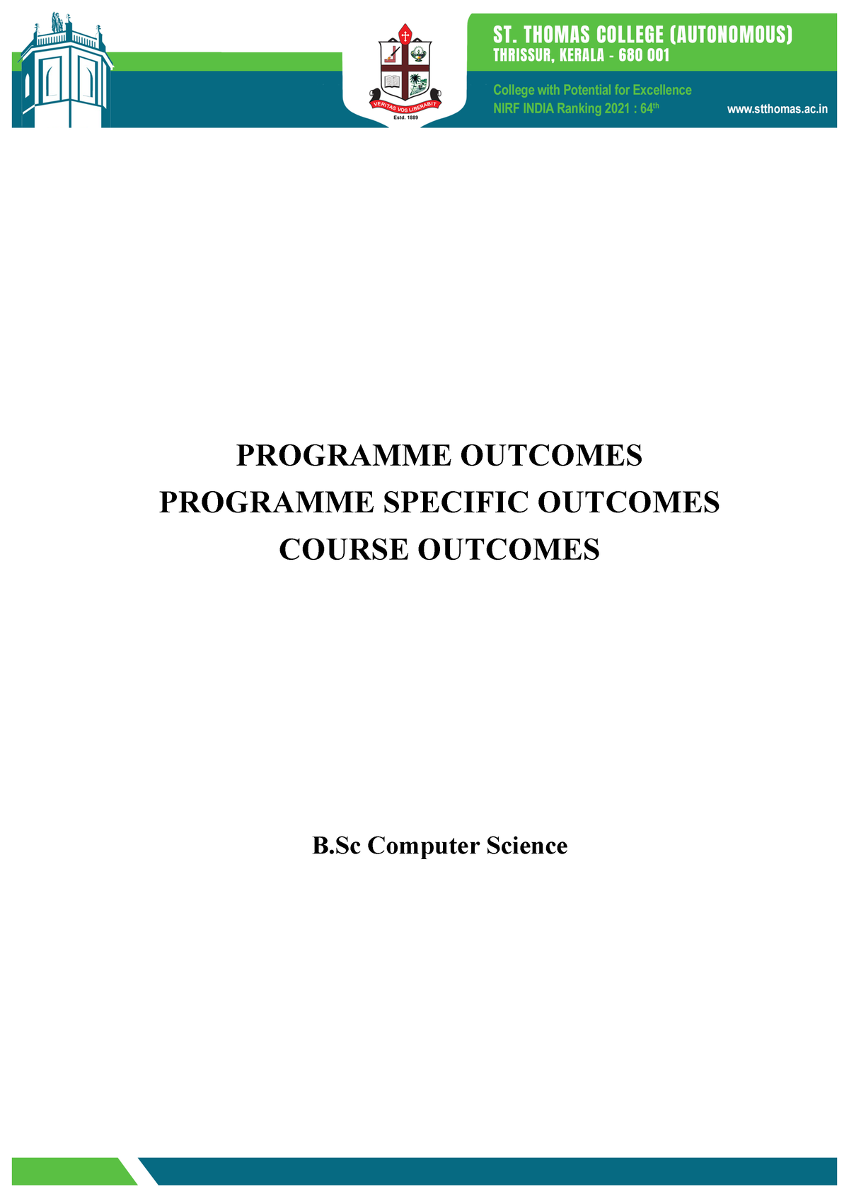 Computer Science - PROGRAMME OUTCOMES PROGRAMME SPECIFIC OUTCOMES ...