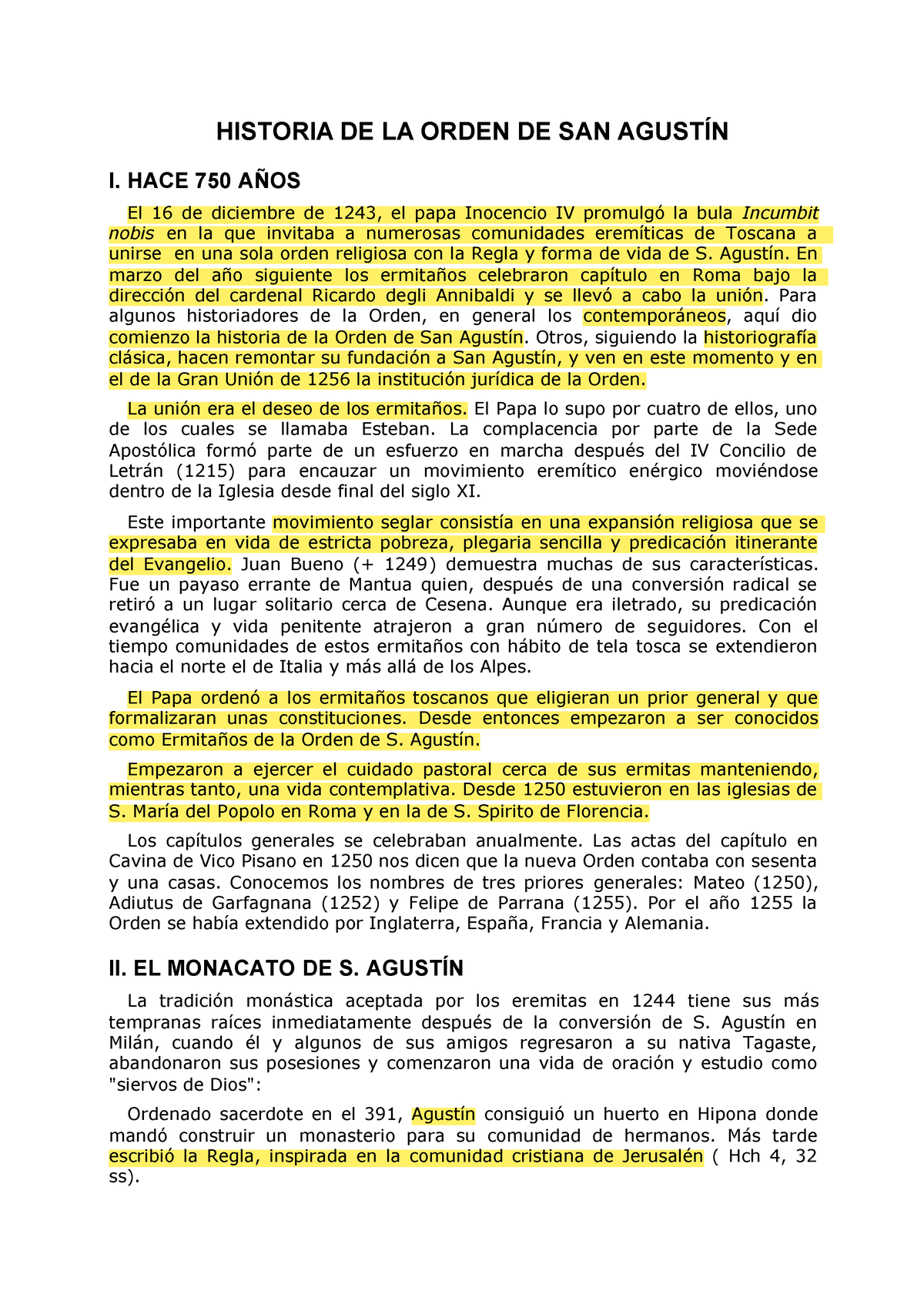 Lowery Historia Orden Historia De La Orden De San AgustÍn I Hace 750 AÑos El 16 De Diciembre 5996