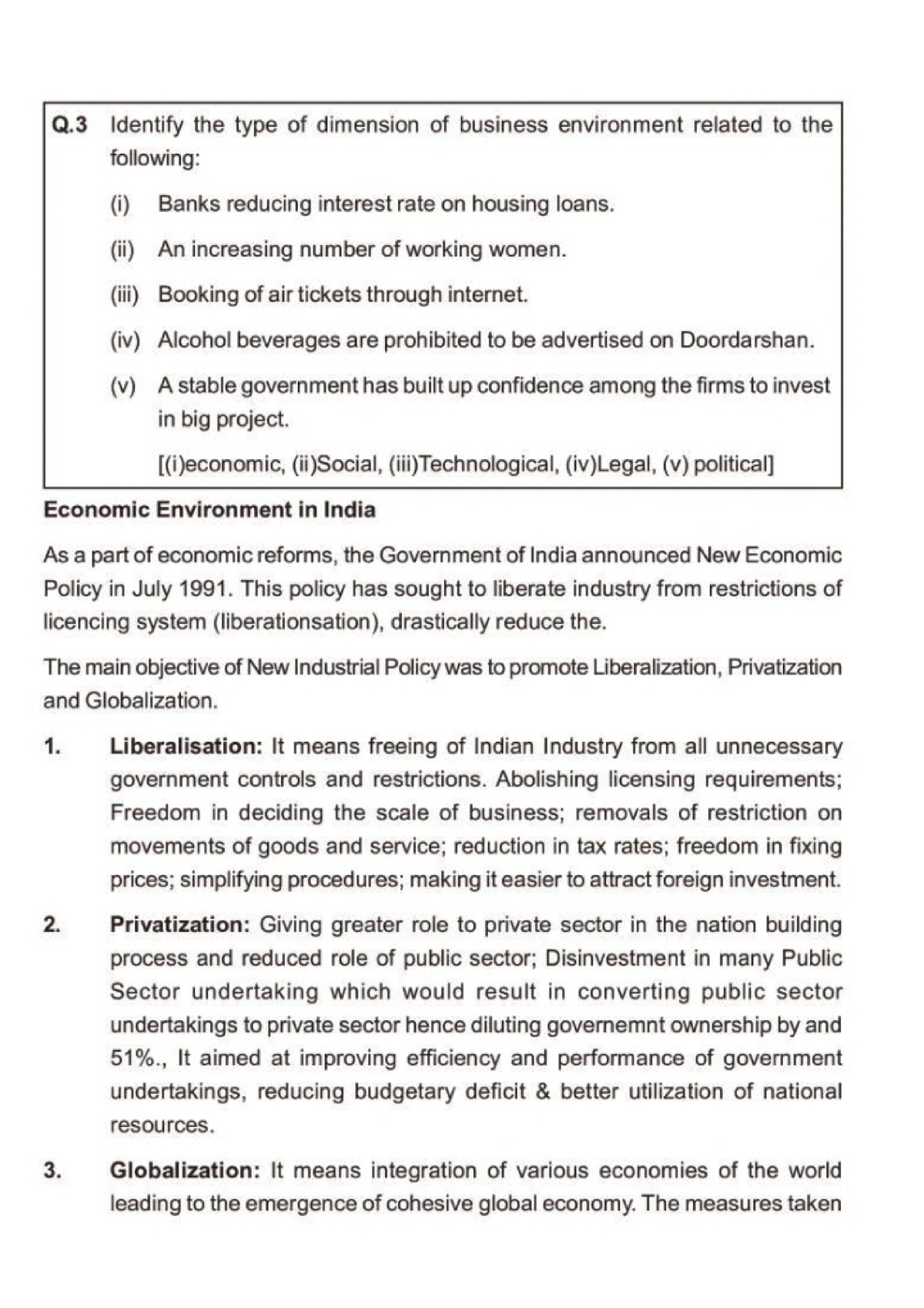 business environment thesis