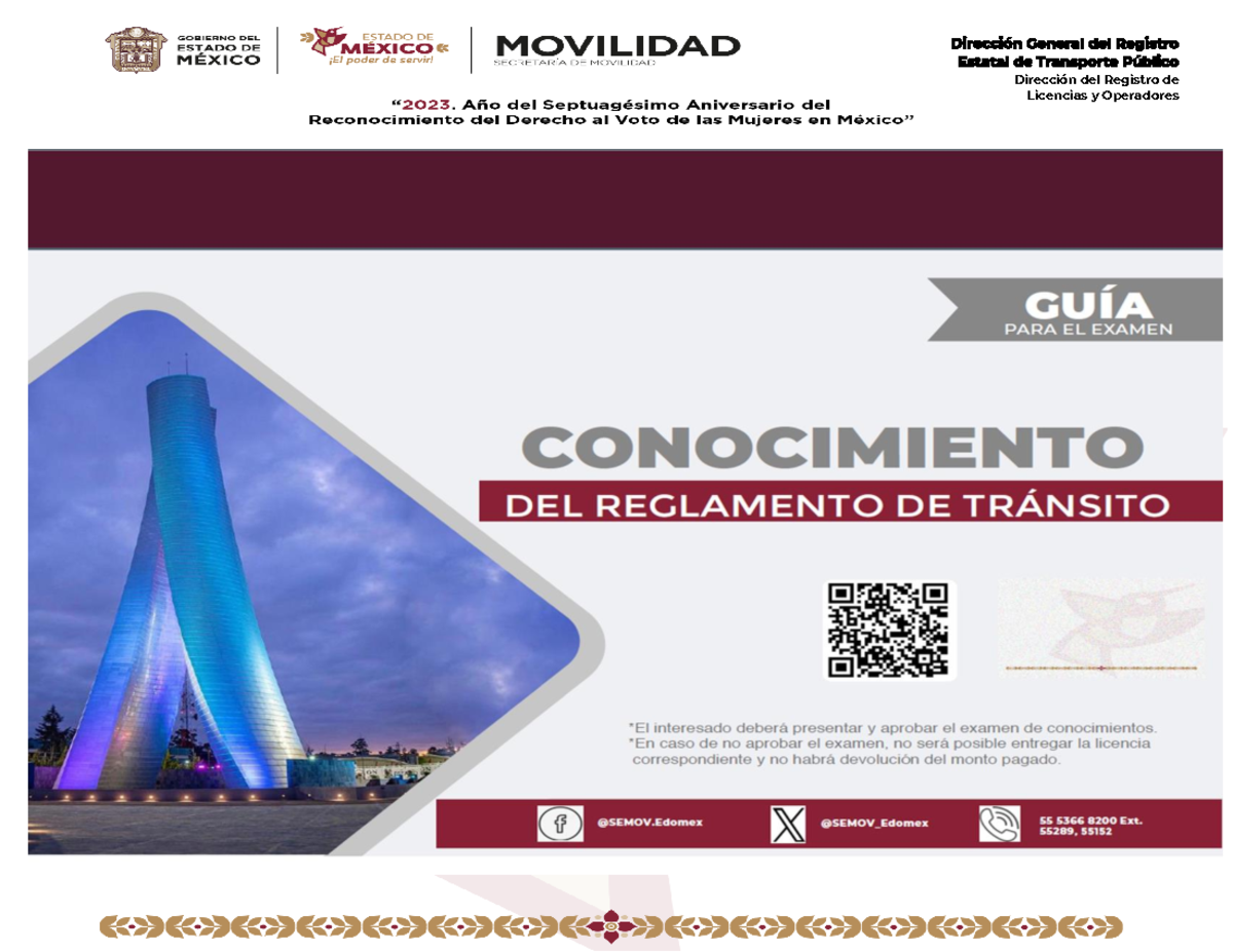 Guiade Examenal Reglamentode Transito - Dirección General del Registro
