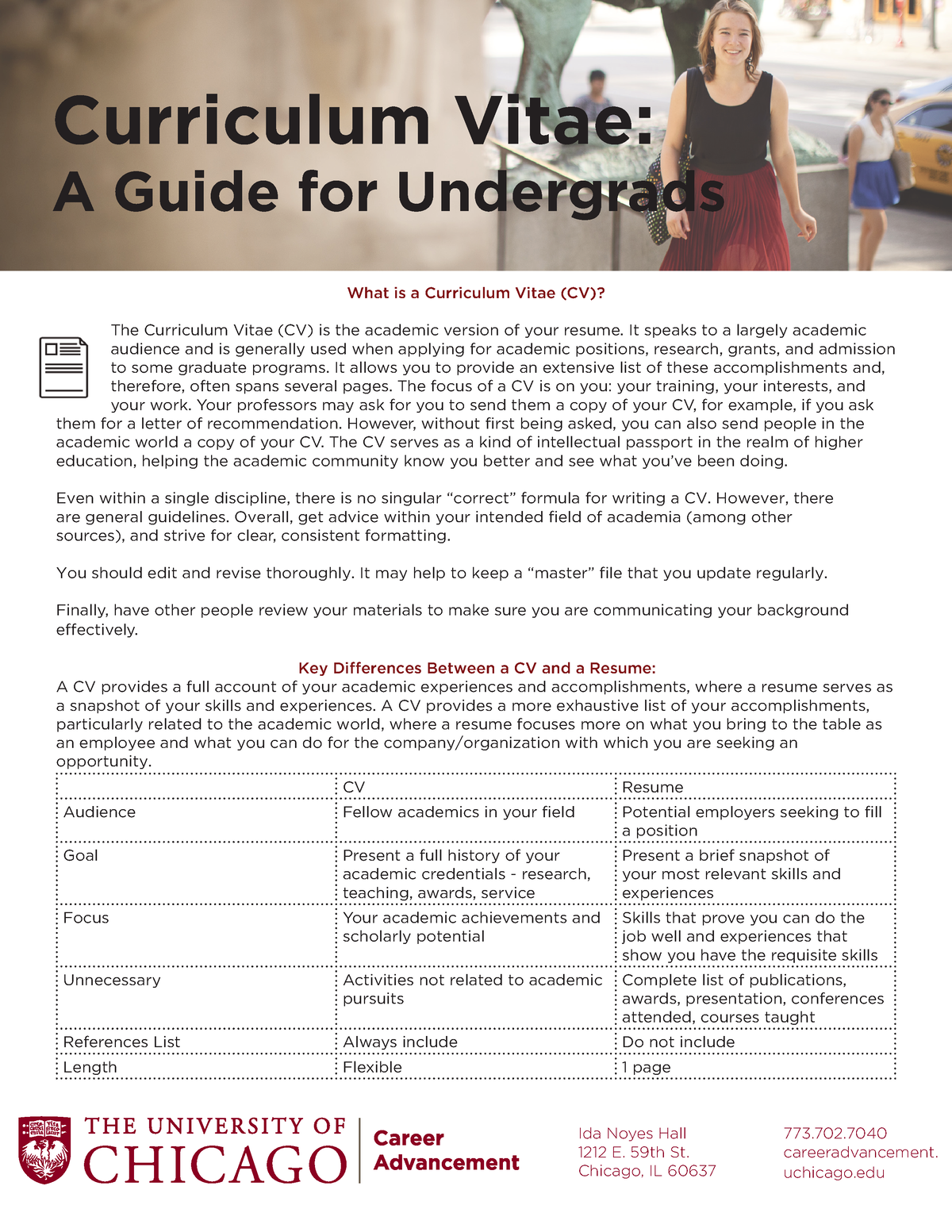 Curriculum Vitae Guide For Undergraduates Curriculum Vitae A Guide   Thumb 1200 1553 