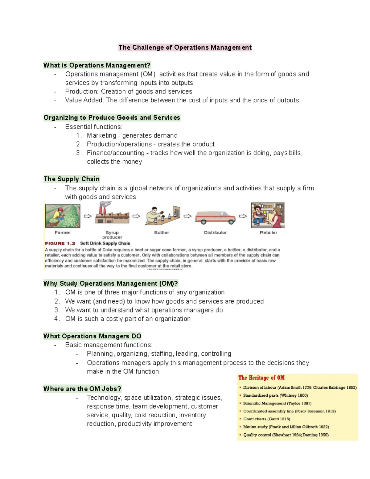 Week 1 The Challenge Of Operations Management - The Challenge Of ...