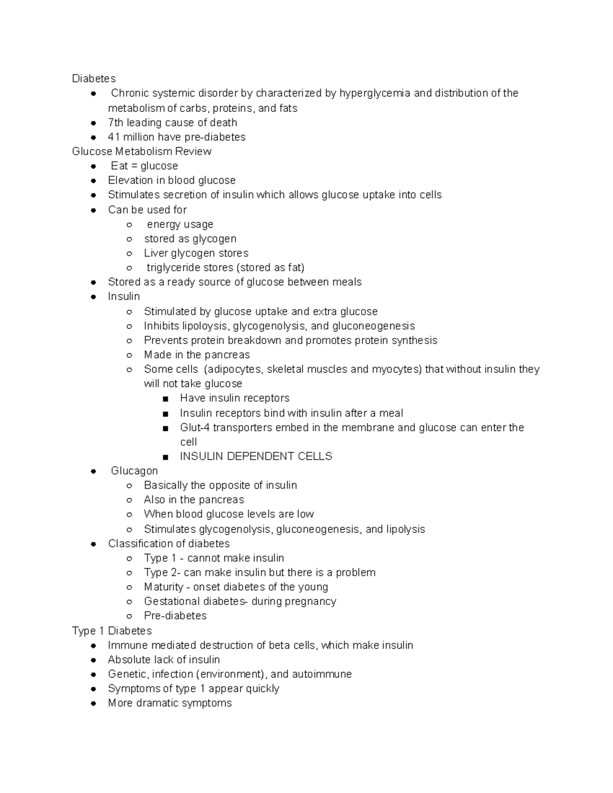 Notes Diabetes - Diabetes Chronic systemic disorder by characterized by ...