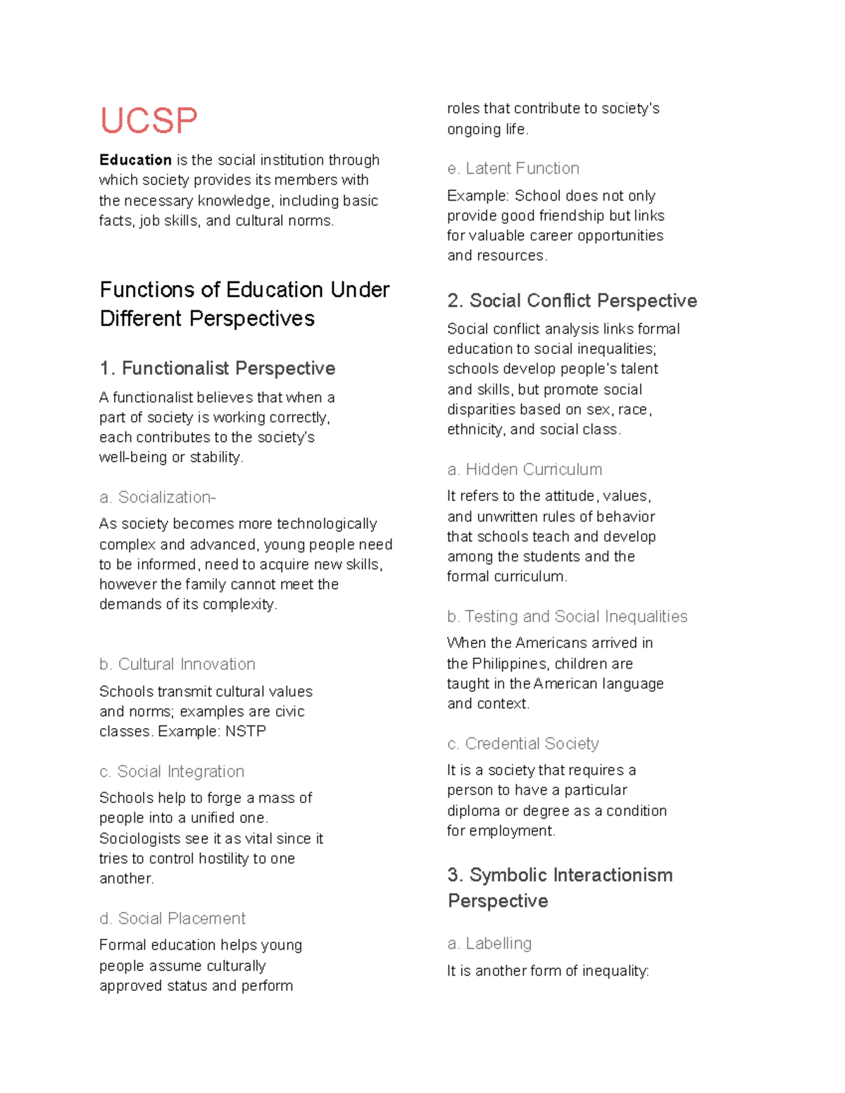 Understanding culture and society politics - UCSP Education is the ...