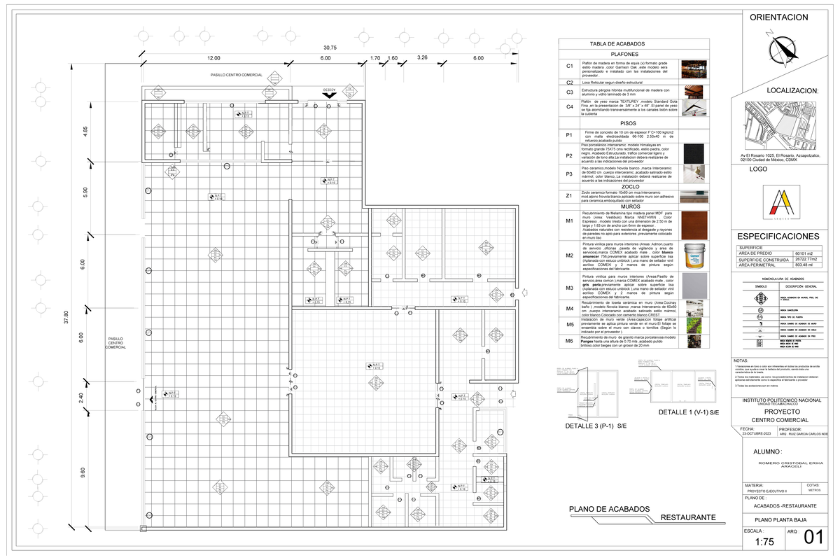 3 - pLANO DE ACABADOS - PASILLO CENTRO COMERCIAL PASILLO CENTRO ...