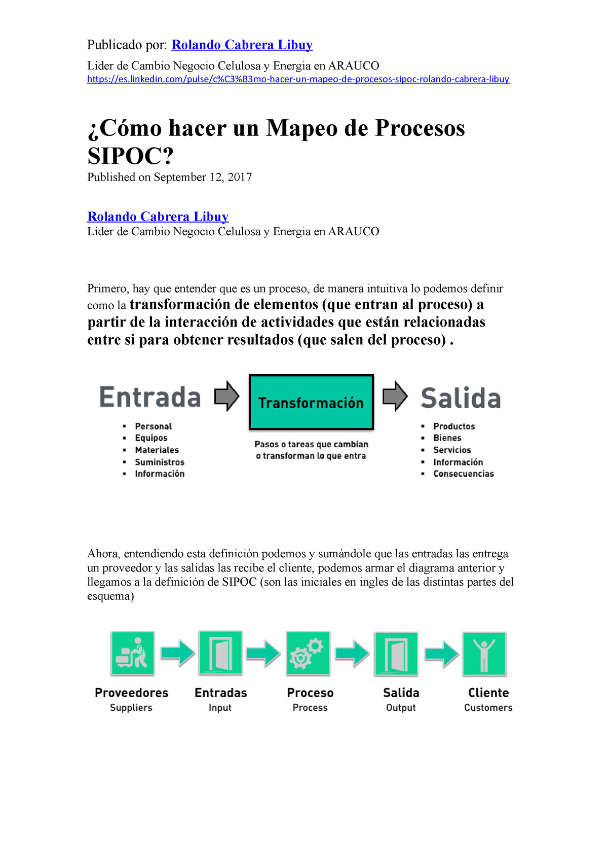 3 Sesión 3 Cómo Hacer Un Mapeo De Procesos Sipoc Publicado Por Rolando Cabrera Libuy Líder De 7528