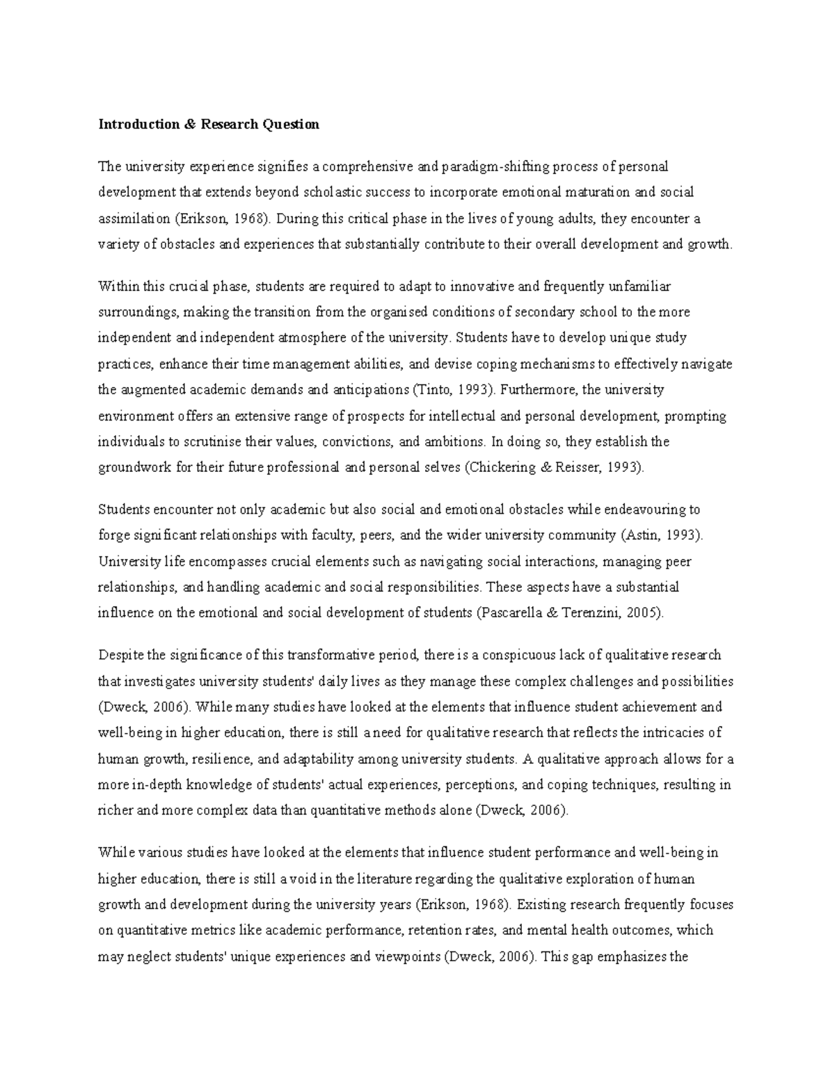 Qualative - research methods assignment - Introduction & Research ...